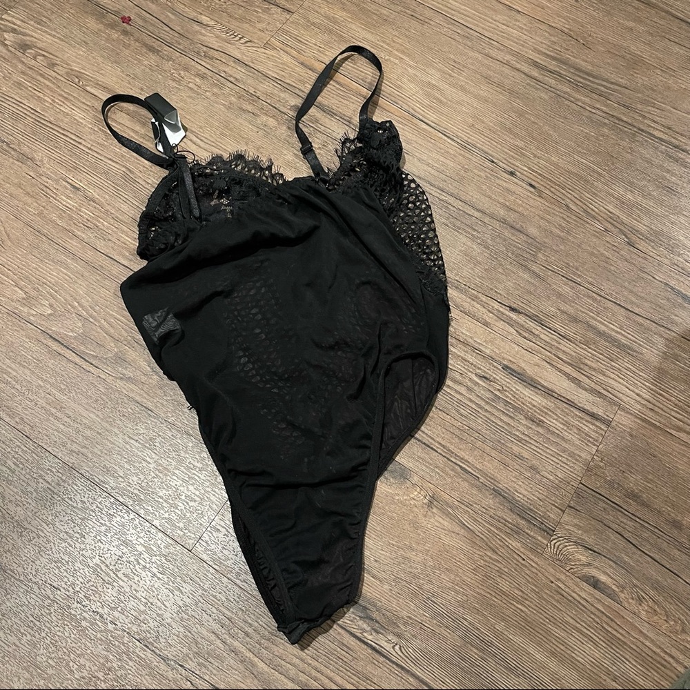 Nasty Gal | Such a Mesh Black Bodysuit in Black - Picture 3 of 10